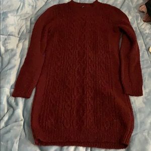 Maroon sweater dress